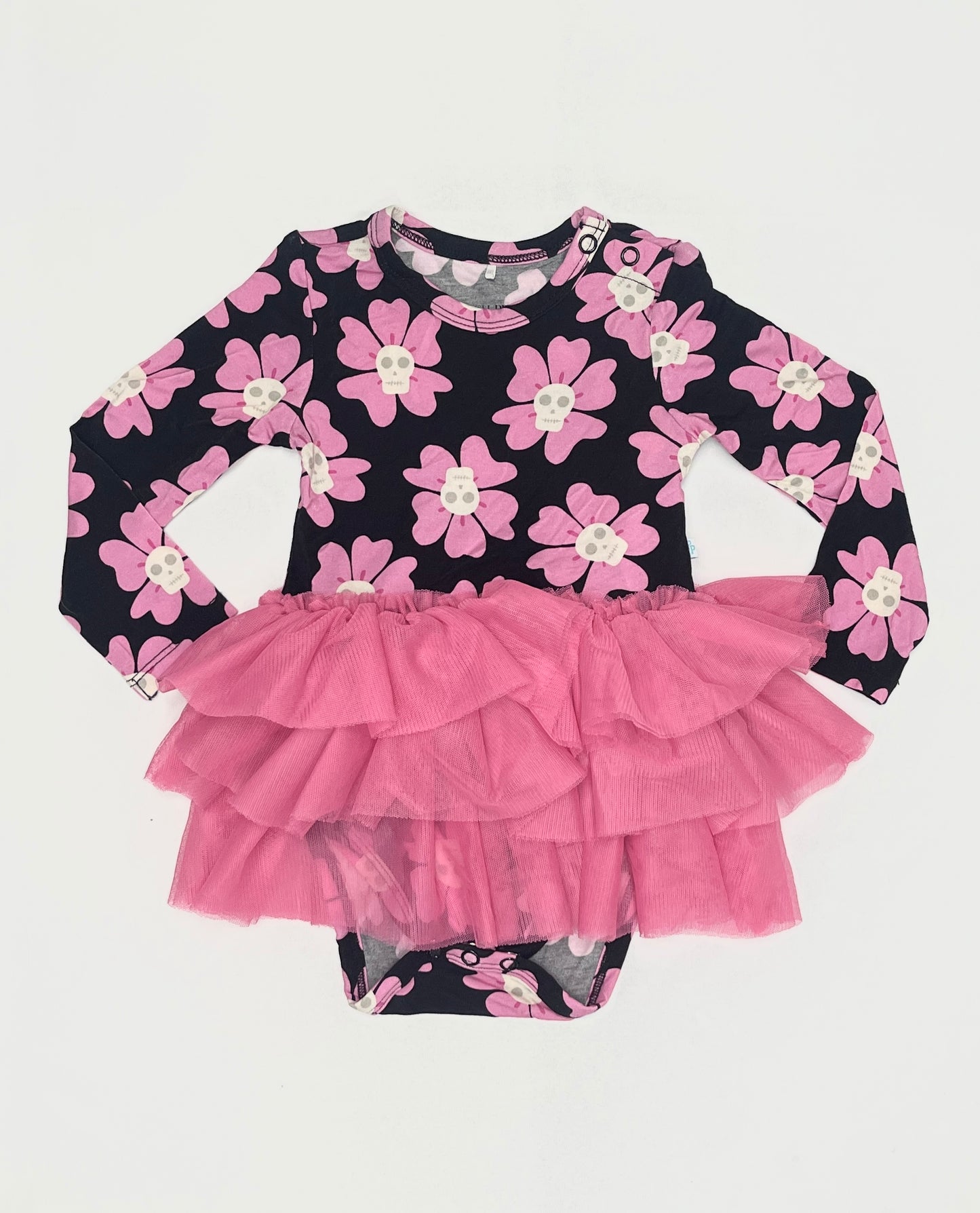 Posh Peanut Halloween Pink Skull Bodysuit Dress