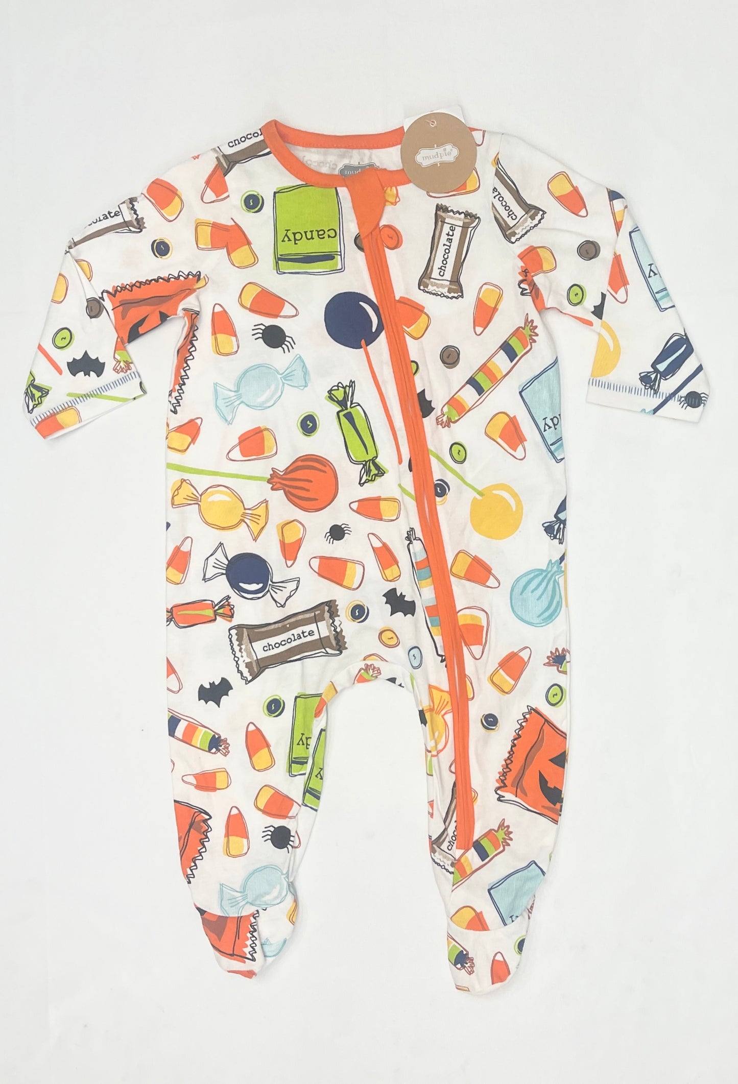 Mudpie Halloween Candy Zippered Footed Sleeper