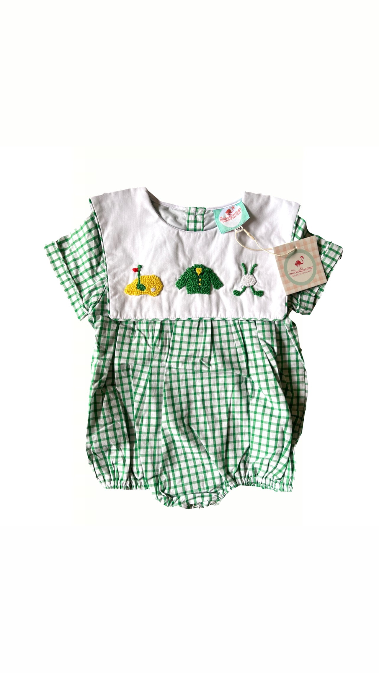 The Smocked Flamingo Boys Golf Romper
