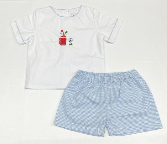Little Harts Golf Embroidered Short Set