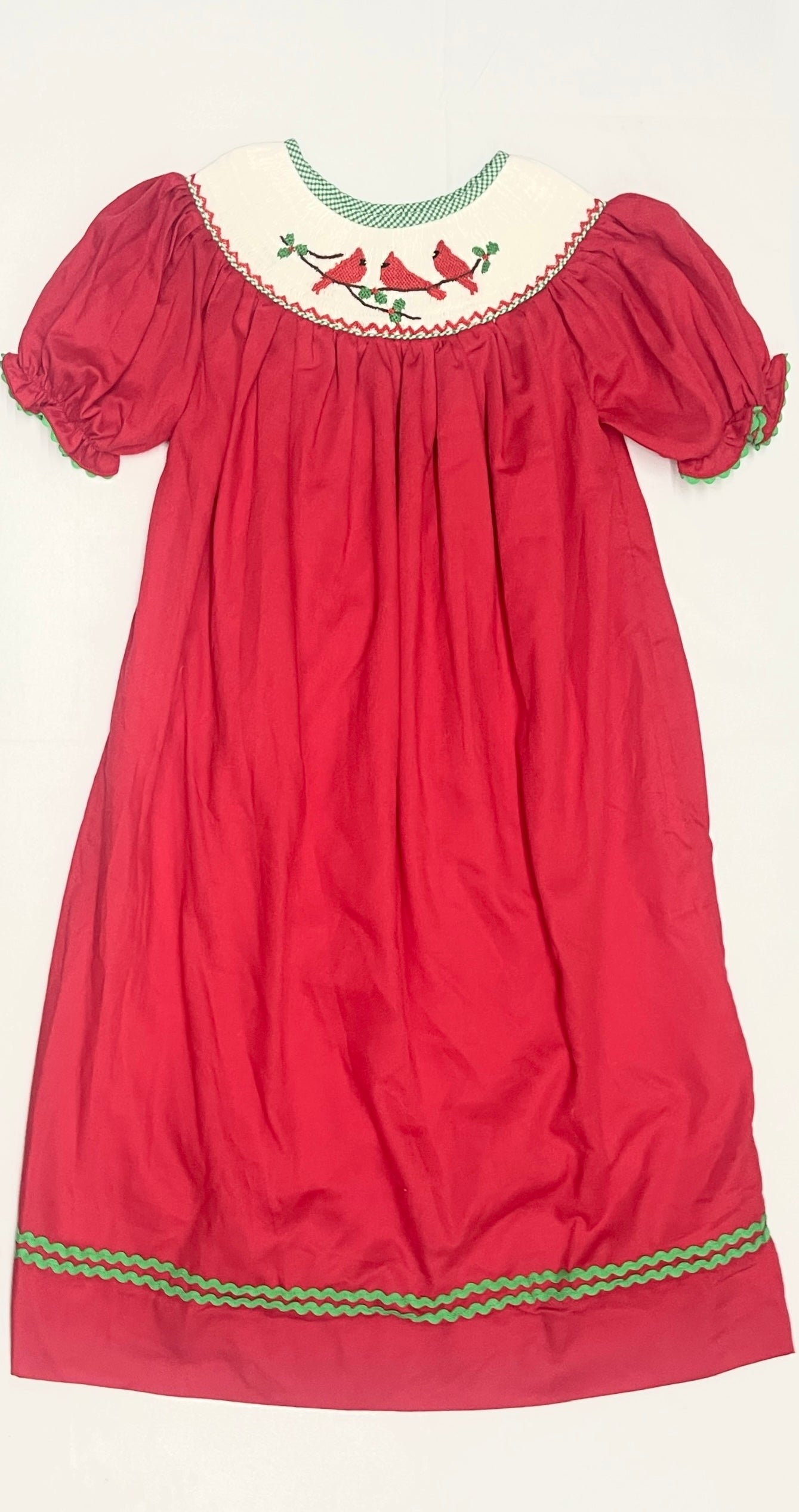 Sweet LaRose Cardinal Smocked Embroidered Dress