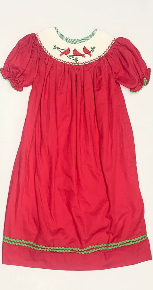 Sweet LaRose Cardinal Smocked Embroidered Dress