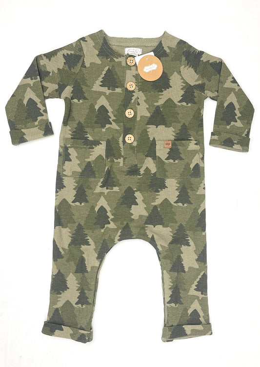 Mudpie Tree Camo Waffle Romper