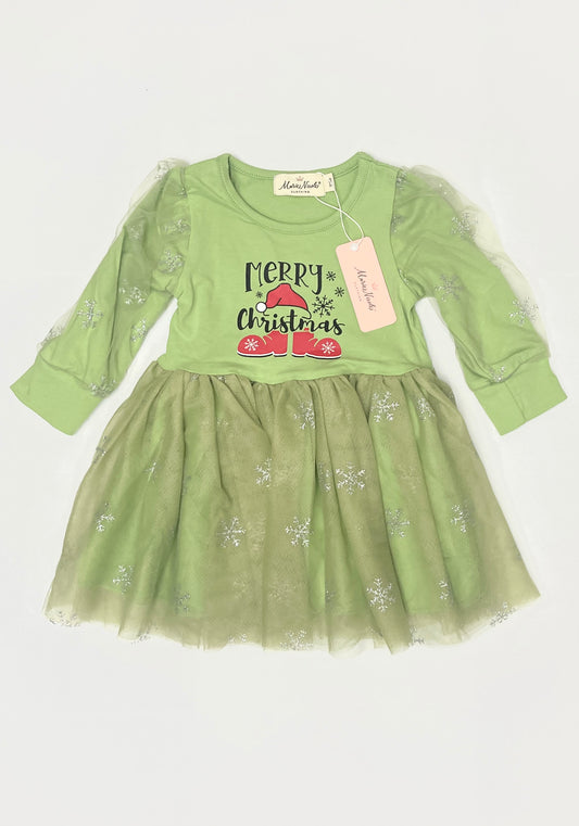 Marie Nicole Clothing Merry Christmas Tulle Dress
