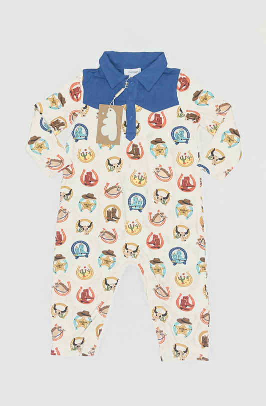 NewAngel Dear Cowboy Bamboo Romper