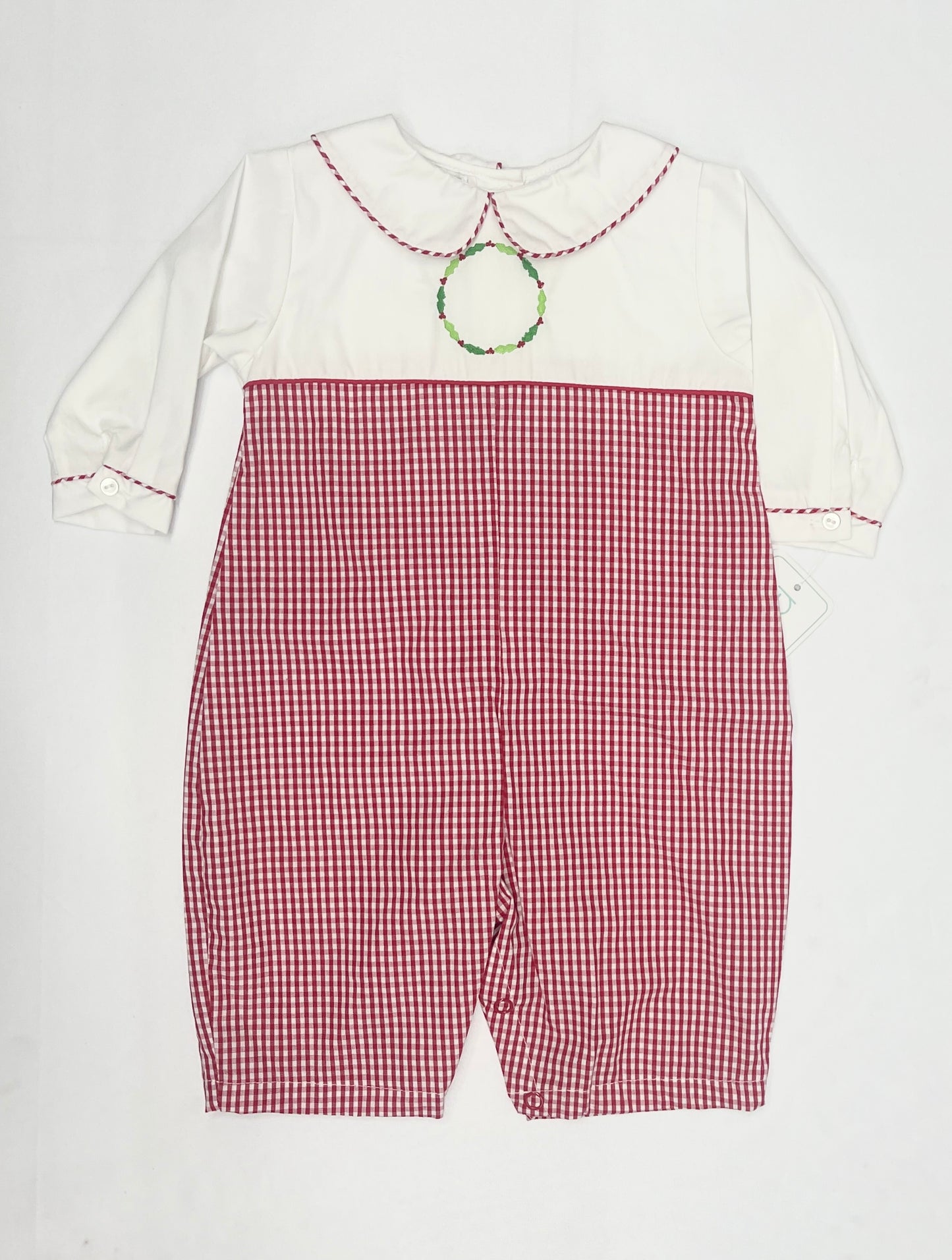 Petit Ami Embroidered Holiday Romper