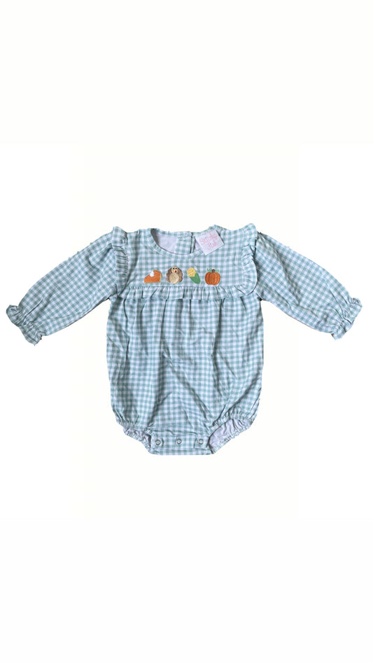 Stitchy Fish Thanksgiving Romper NEW