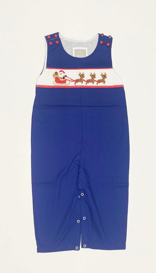 LiL Cactus Santa and Sleigh Smocked Overalls